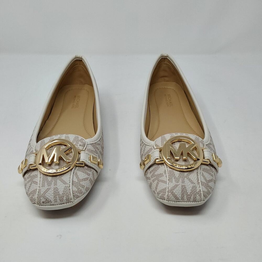 Michael Kors Fulton Moc Vanilla MK Logo Flats Womens Size 6M - Picture 2 of 16